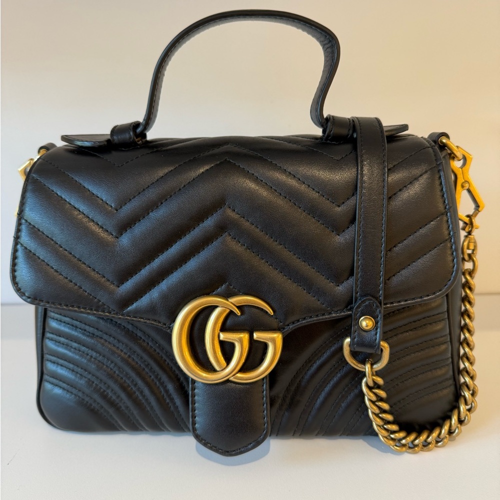 GG MARMONT SMALL TOP HANDLE BAG